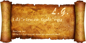 Lőrincze György névjegykártya