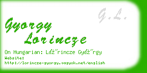 gyorgy lorincze business card